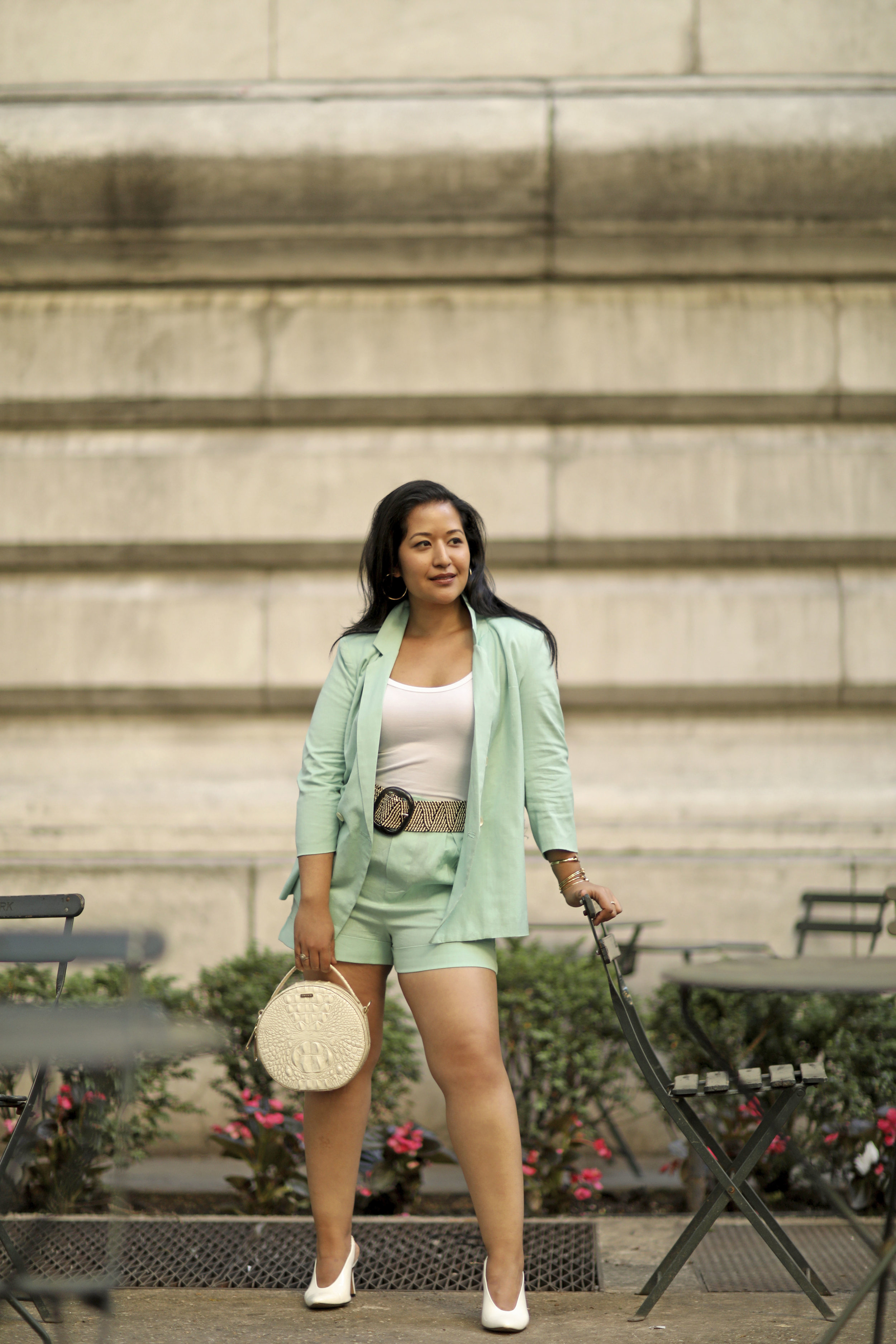 Summer Suit- Mint Color Shorts Linen Suit