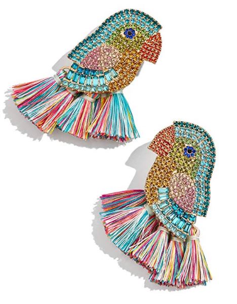 jeweled parrot earrings