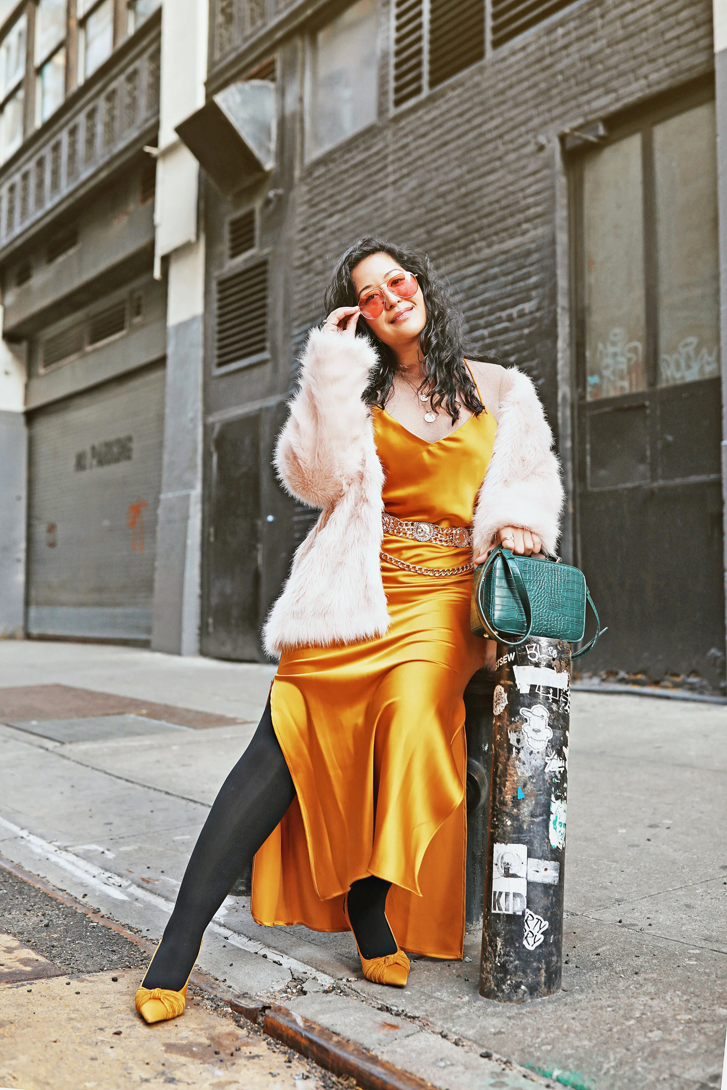 glam slip dress outfit