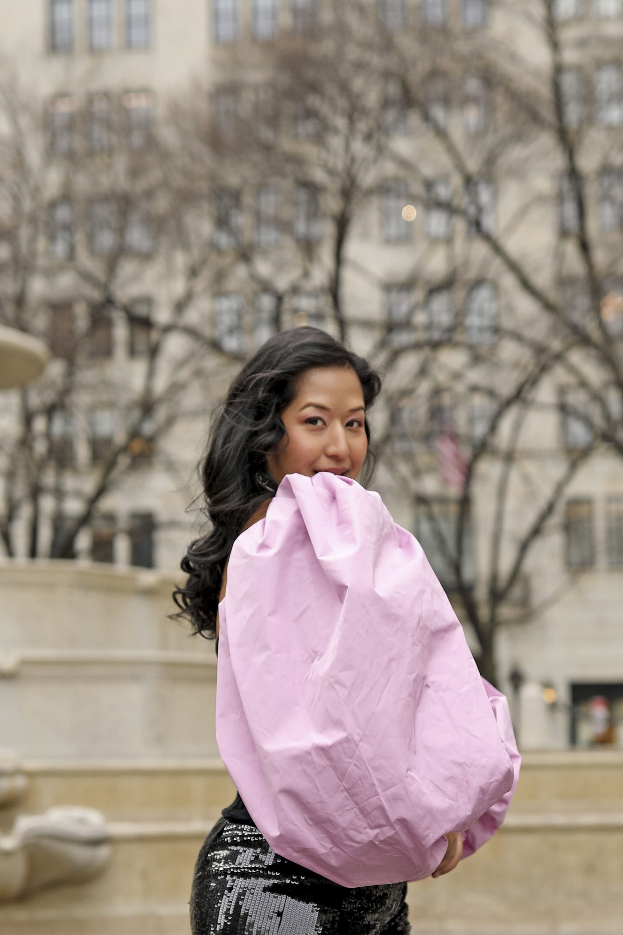 Pink Puff Sleeve Statement Top