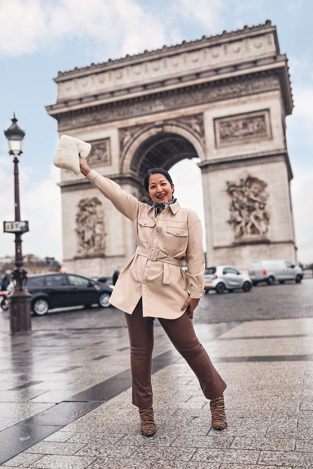 Arc de Triomphe- Paris Instagramable Photo Location – Leather Pants and Leather button up