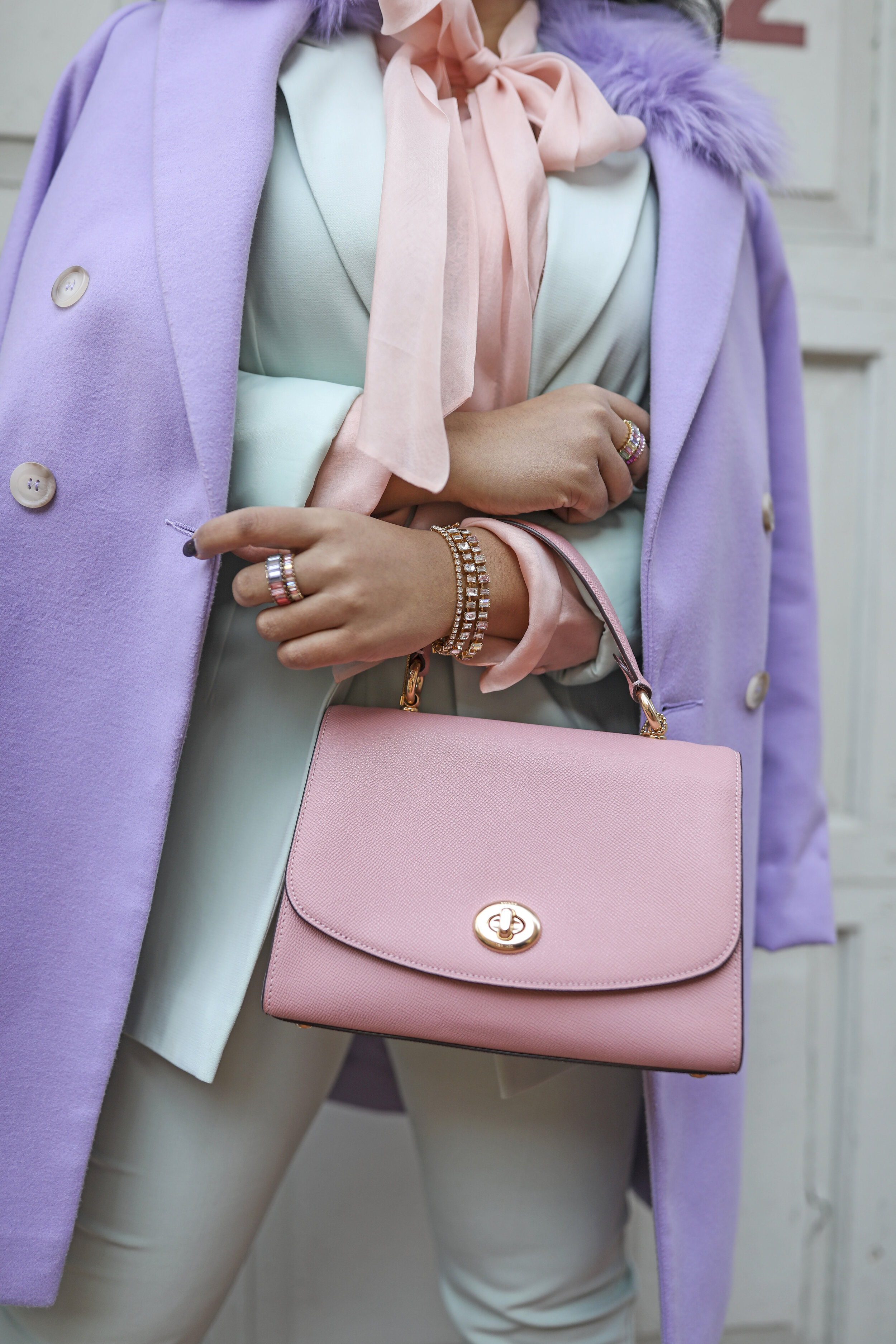 pastel accessories pink coach purse
