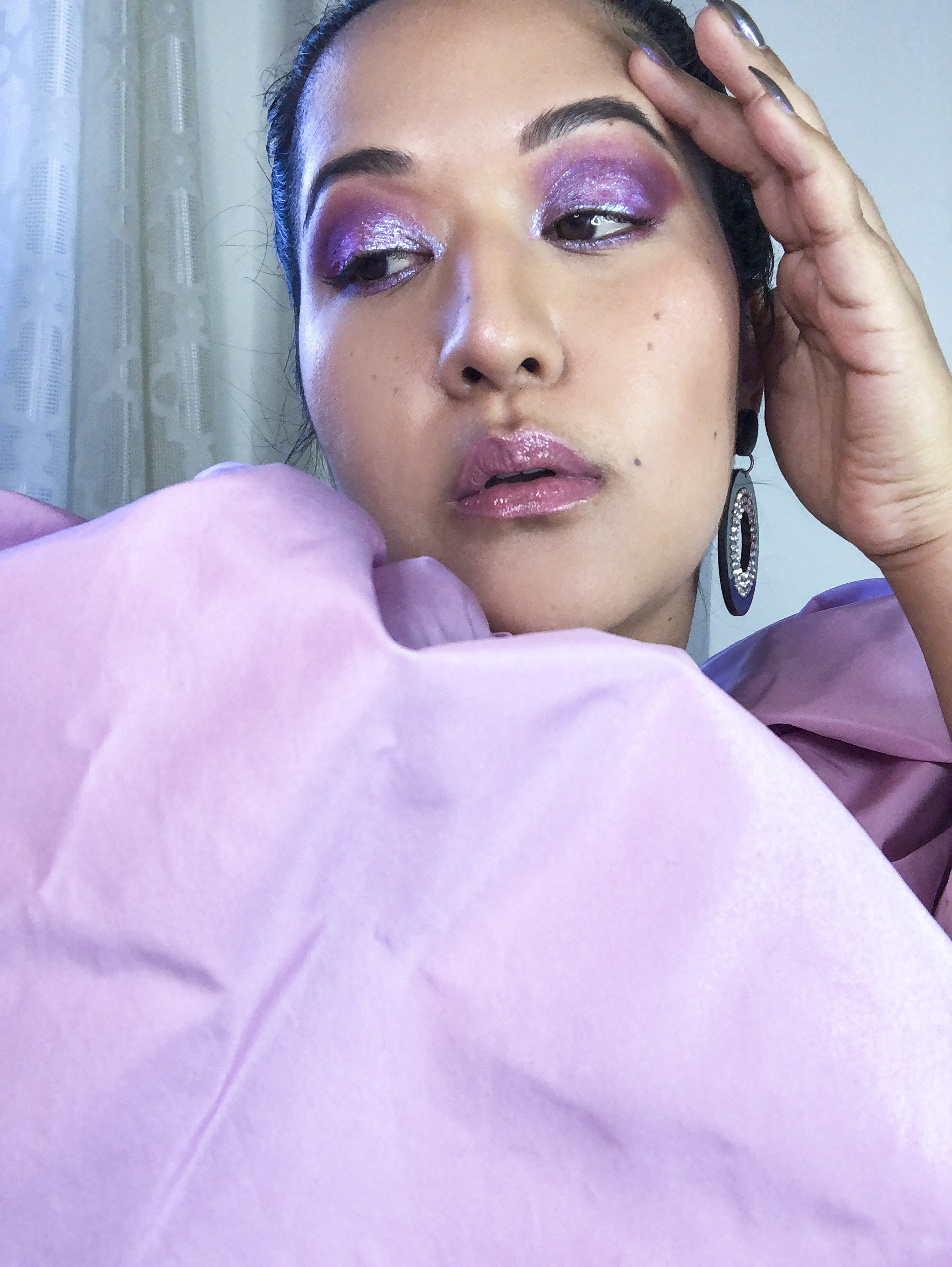 Valentine's Day Makeup - Holographic Purple Eye makeup