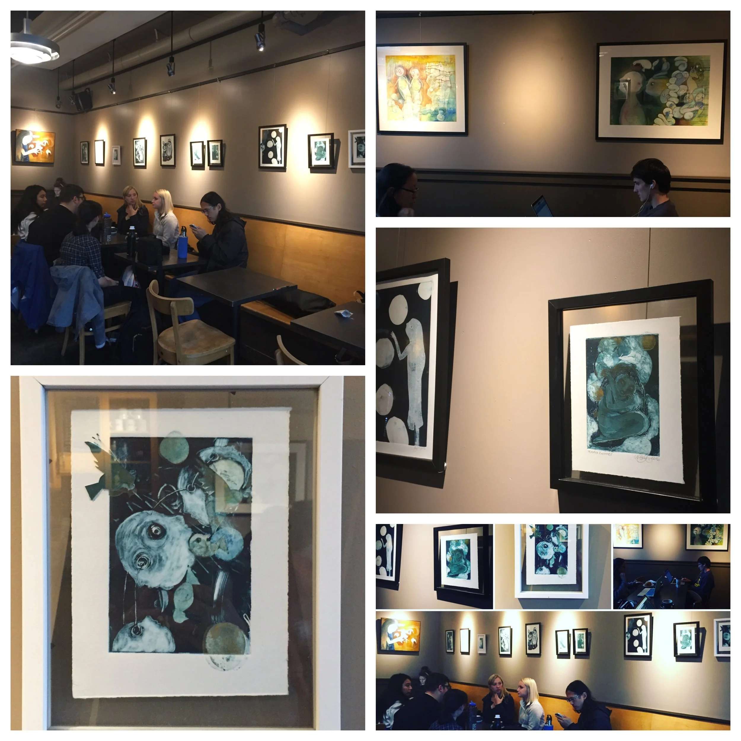 Monotypes, Linocut and some Oil Paintings are up now through December. 