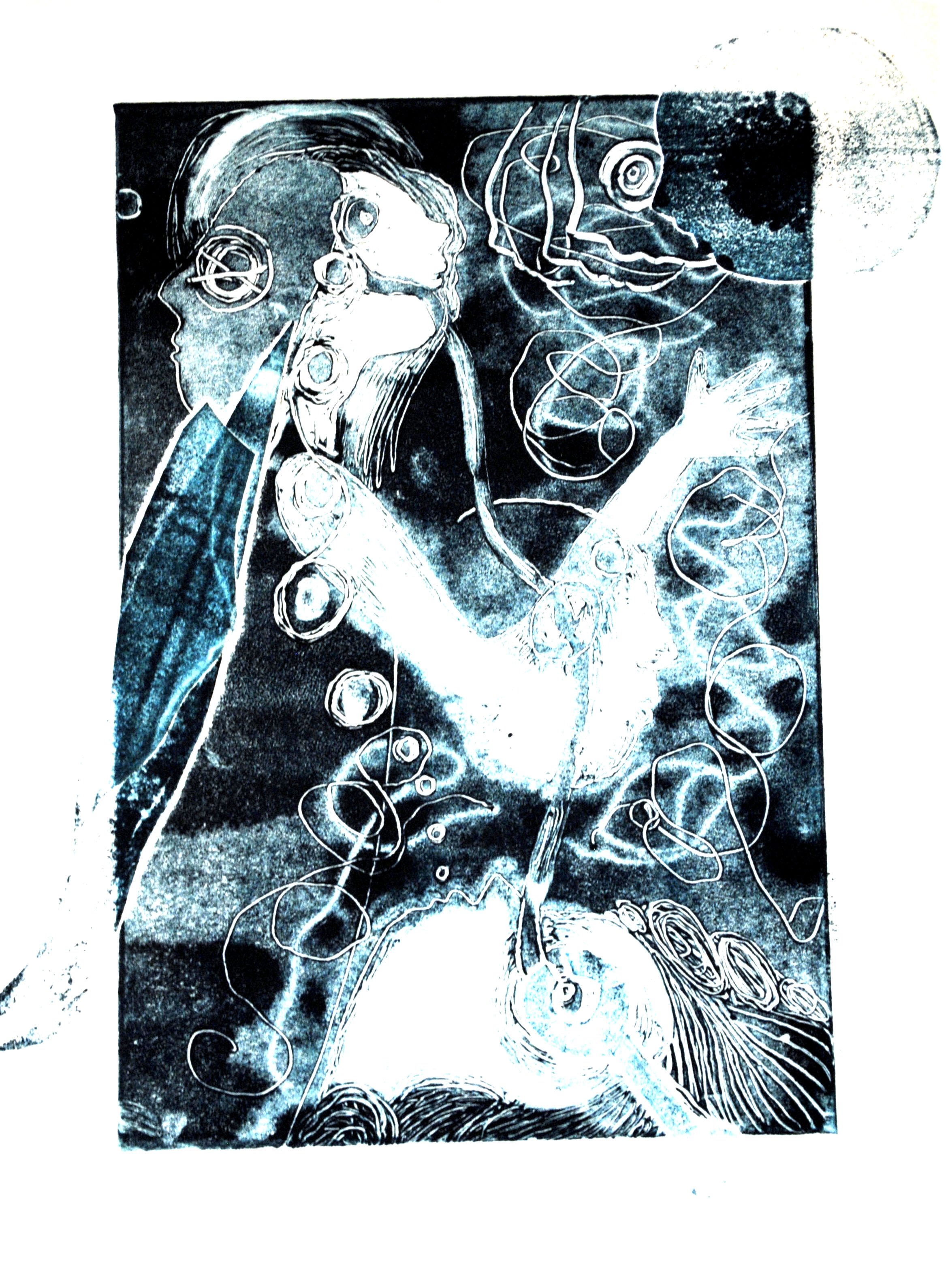 Tidal Breath Monoprint