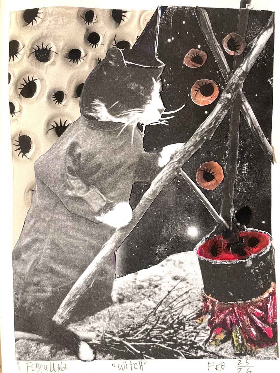 #februllage2026 
prompts # 25, 26, 27, 28
WITCH, X-RAY, LACE, LAST
Done, Done,Done &amp; Done! I did all 28 prompts...and if it were a leap year I would have completed them all in February! Regardless- even though it is March 1st ( and 2nd Mars in Eu