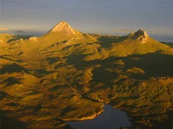   Peaks at Port Pegasus, southern Stewart Island (E.Ganley.  From the Stewart Island Scoping Document, with permission).  