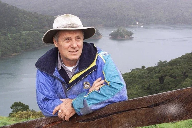   Tony Bouzaid (1940-2011) at Glenfern Sanctuary overlooking his beloved Port Fitzroy (Credit: Koutuku Peninsula Charitable Trust)  