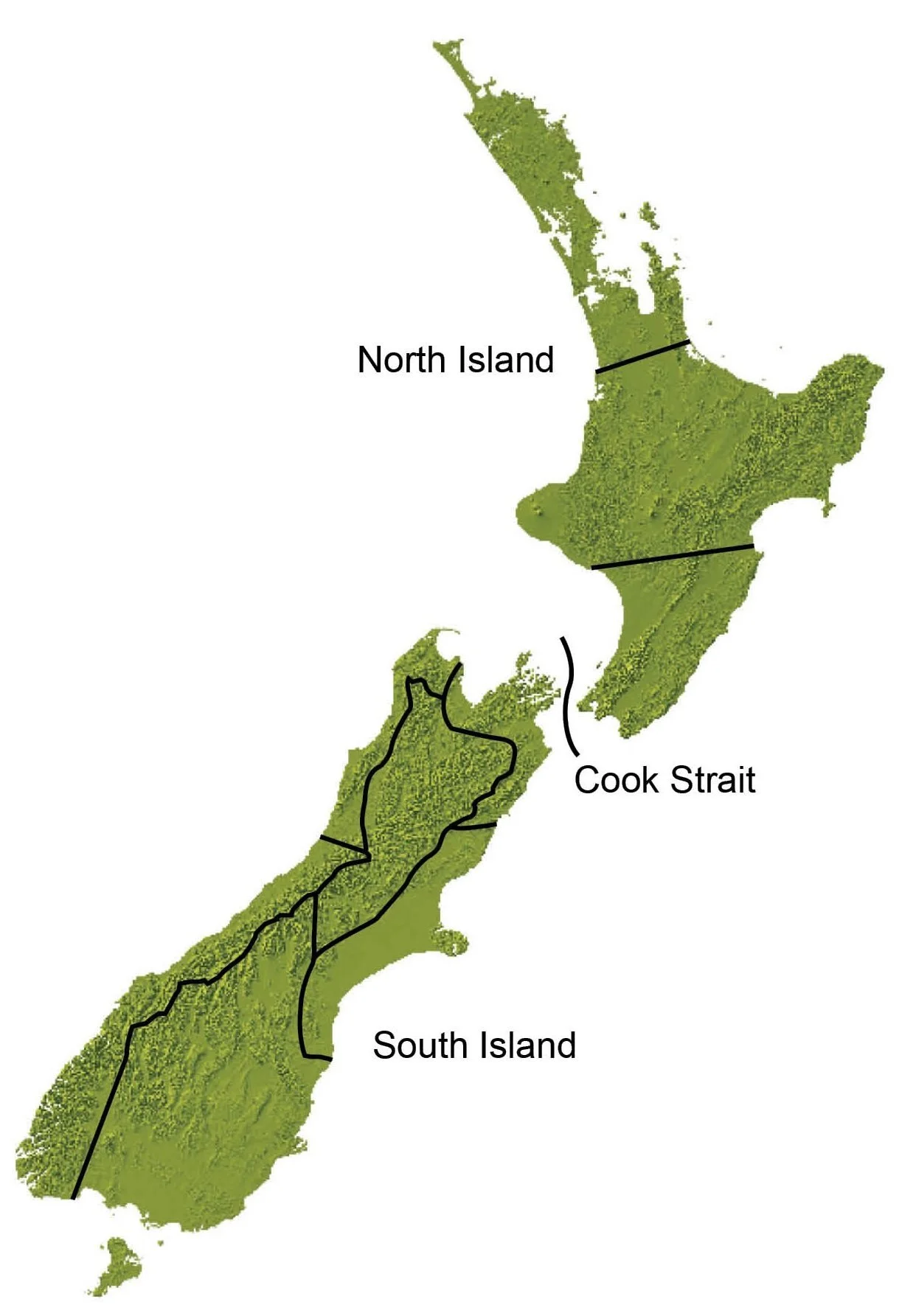   FIGURE 2: Suggested ecosourcing regions for widespread species based on historical factors, topographic barriers and genetic studies(1).  The lines separate zones where genetic differentiation within a species is usually low. If care is taken to source from sites similar to that of the restoration, disruption of historical processes or environmental mismatching will be minimized  