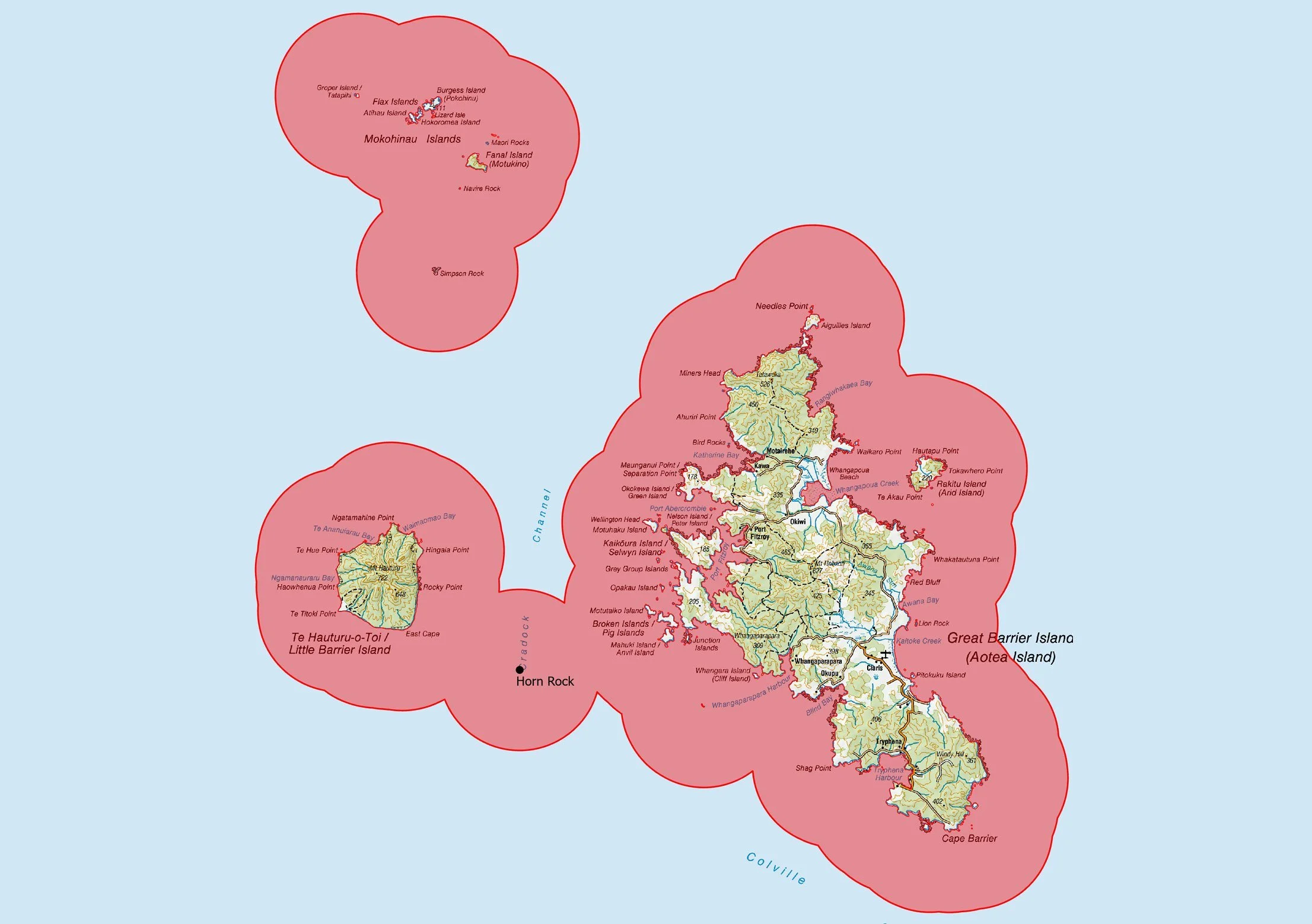   Map of area covered by Rāhui  