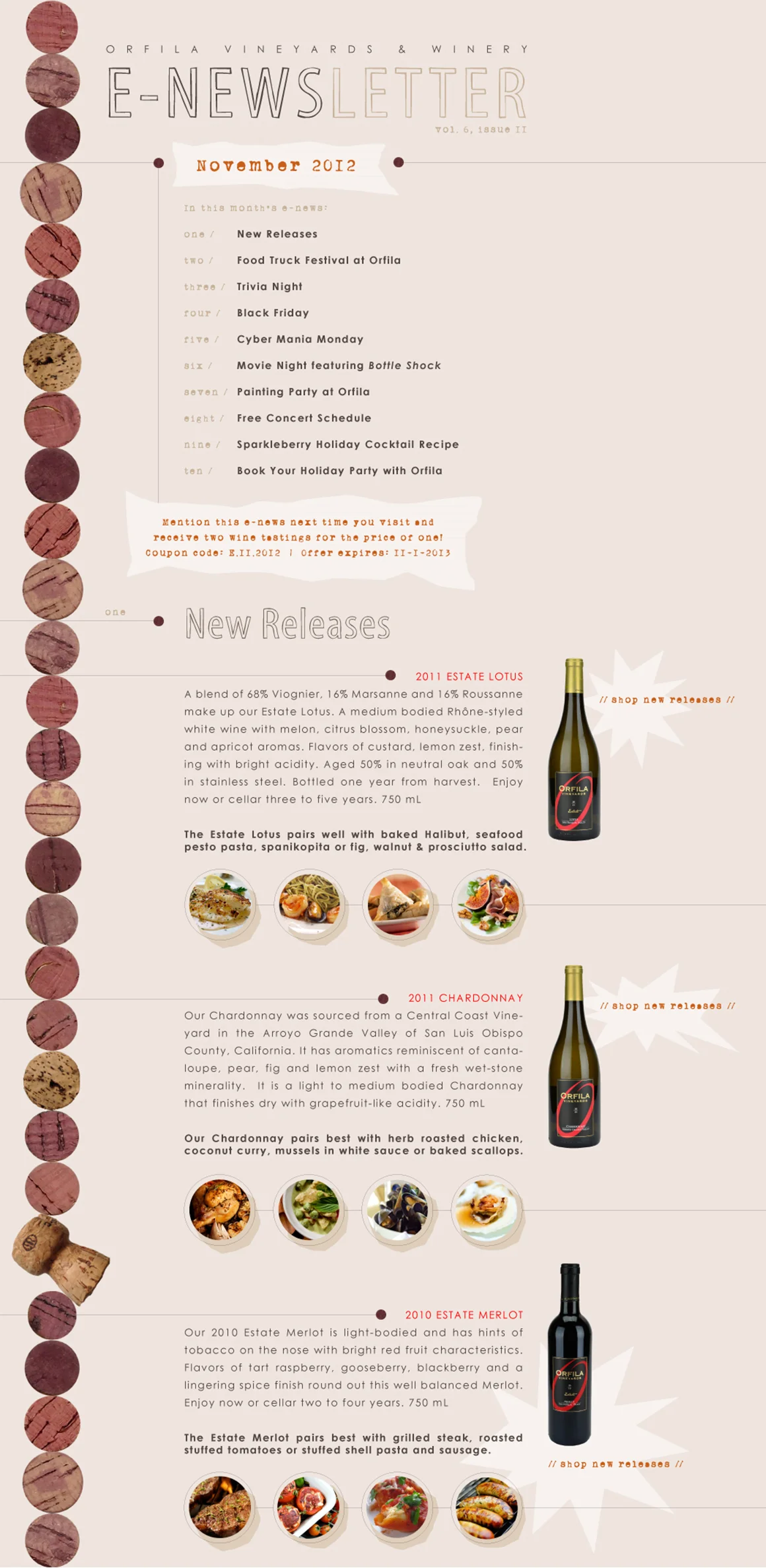 Orfila wine tasting coupon