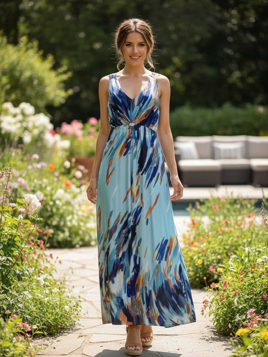kate and mallory maxi dress Kate & Mallory Chiffon Lattice Drape Back Knit Lined Maxi Dress Leopard XL A4410