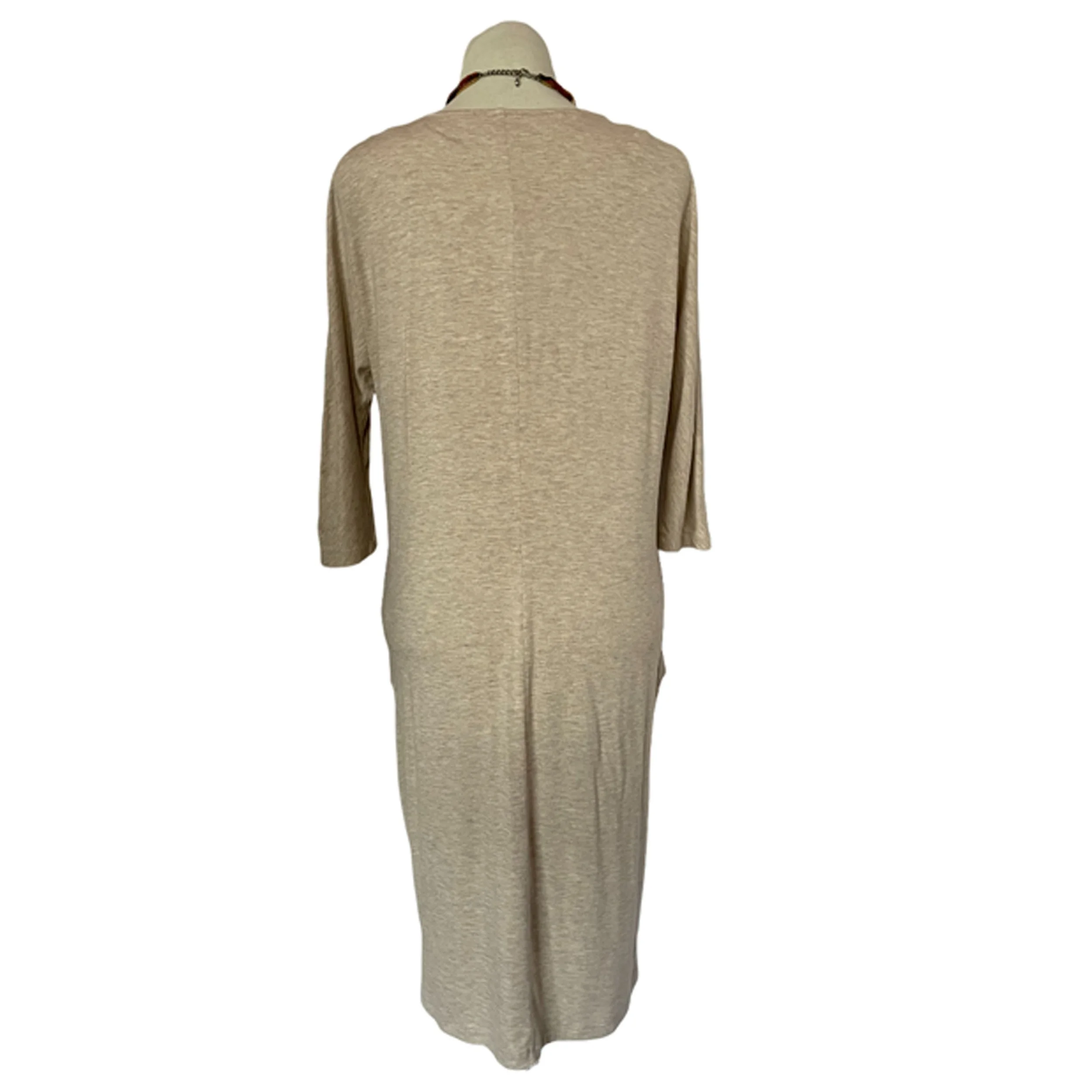 chinese dress ladies Dress Casual Maxi By Joan Vass In Tan & White, Size: Xl