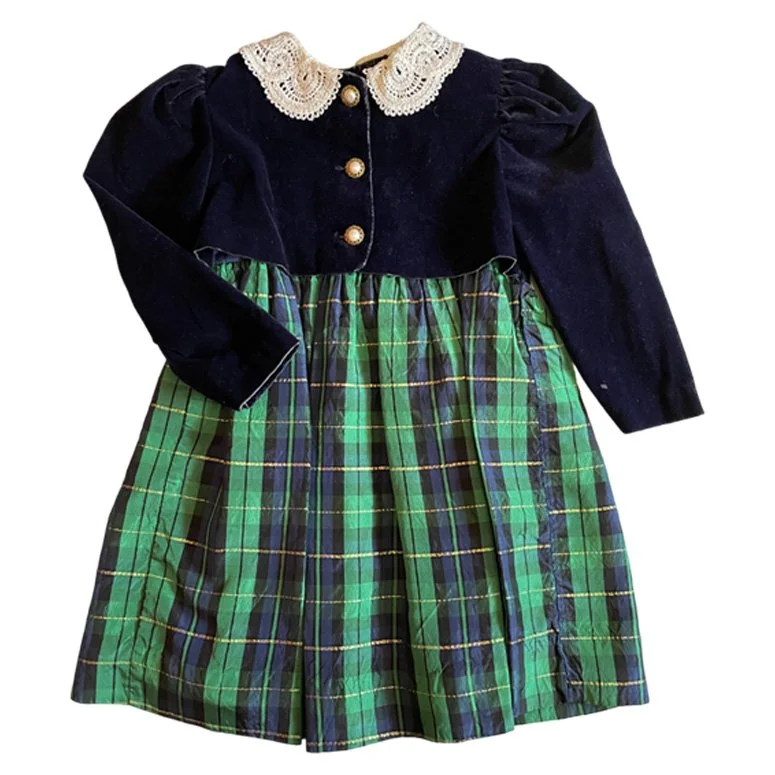 Peaches & Cream Plaid Dress l Size 2T