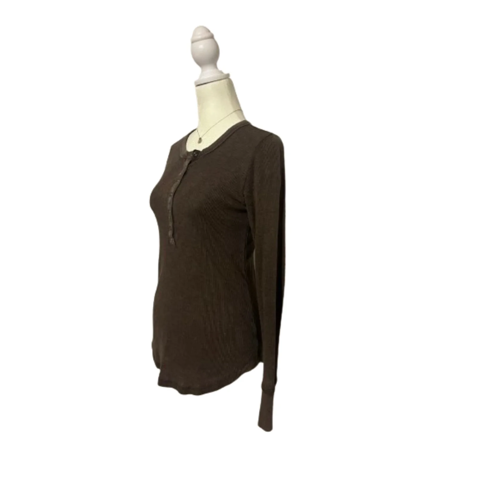 Aerie Brown Ribbed Long Sleeve Top l Size XS