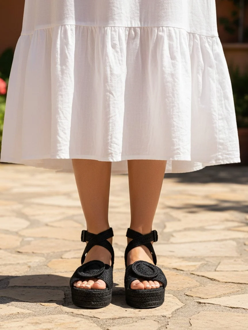 Beach by Matisse Black Jute Platform Sandals l Size 8