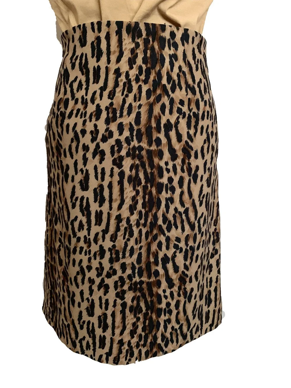 A.B.S by Allen Schwartz Leopard Print Black & Brown A-line Skirt l Size 10P