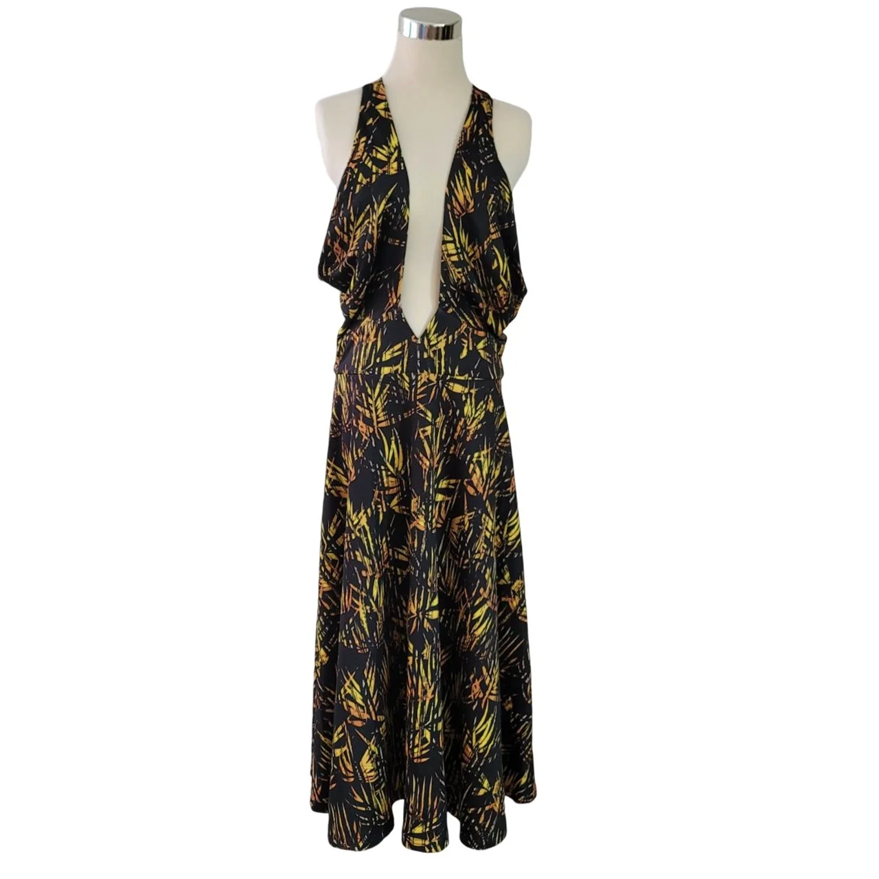 Beautiful Nights Halter Neckline Black & Gold Dress l Size L