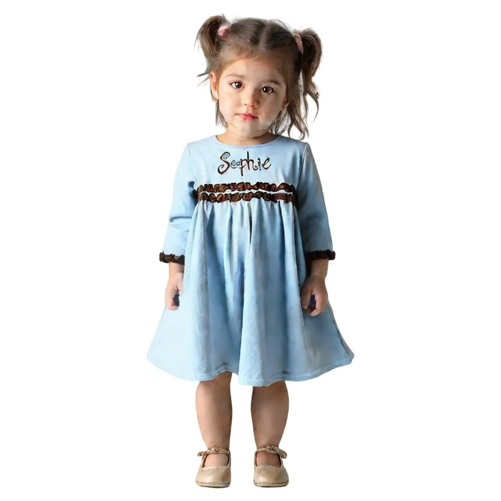 Smockadot Blue Sophie Monogram dress l Size 4T