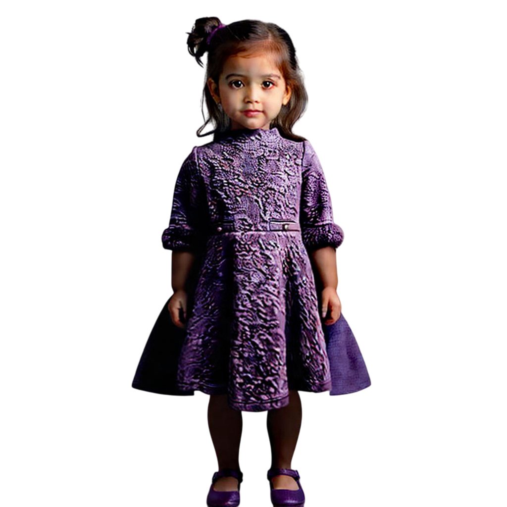 Janie and Jack Purple Quilted Pillowed Design Dress Size 2