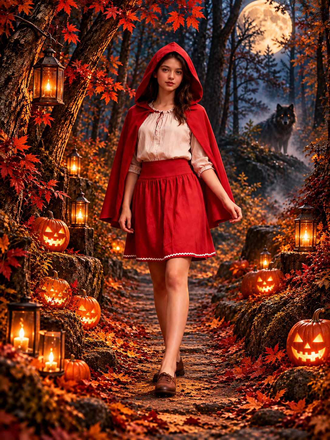 Ermane Vintage Red Riding Hood Skirt l Size M