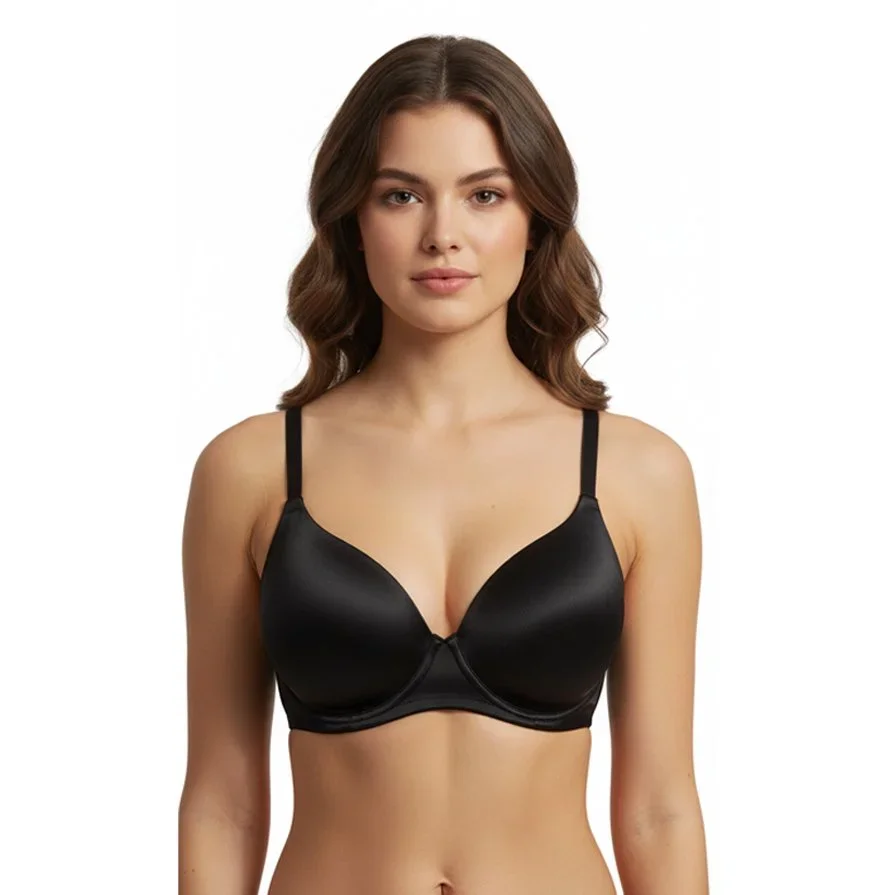 Victoria's Secret Lined Demi Black Satin Bra l Size 36D