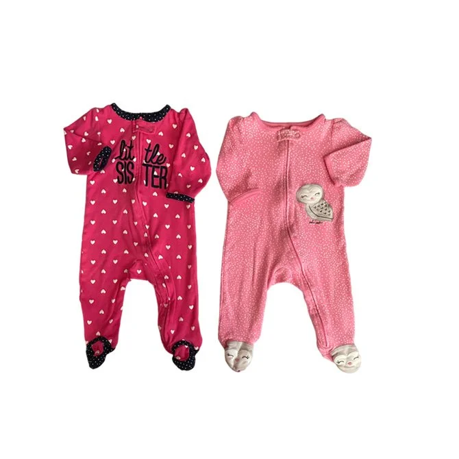 Just One You Bundle 2 Piece Heat & Owl Set Footed Pink Sleepers l Size 6 Months