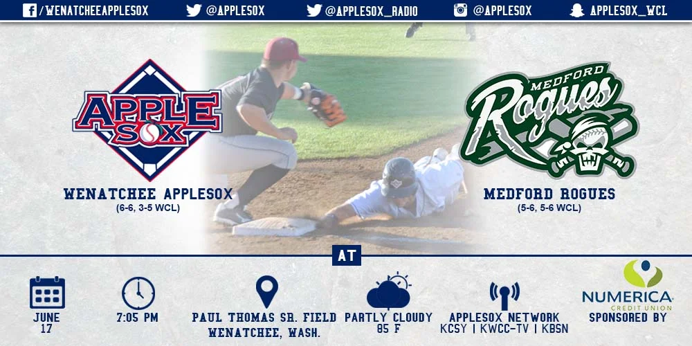 The AppleSox have a chance to sweep a team for the first time since August, 2013, at Paul Thomas Sr. Field, tonight. It's also Kid's Night and the game is sponsored by Numerica Credit Union.