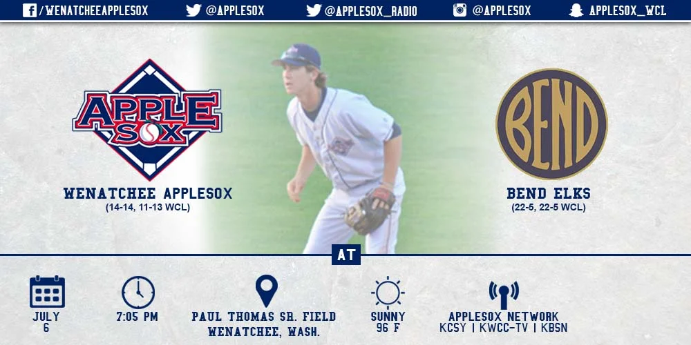 The Bend Elks come to Wenatchee sporting the WCL's best record at 22-5.