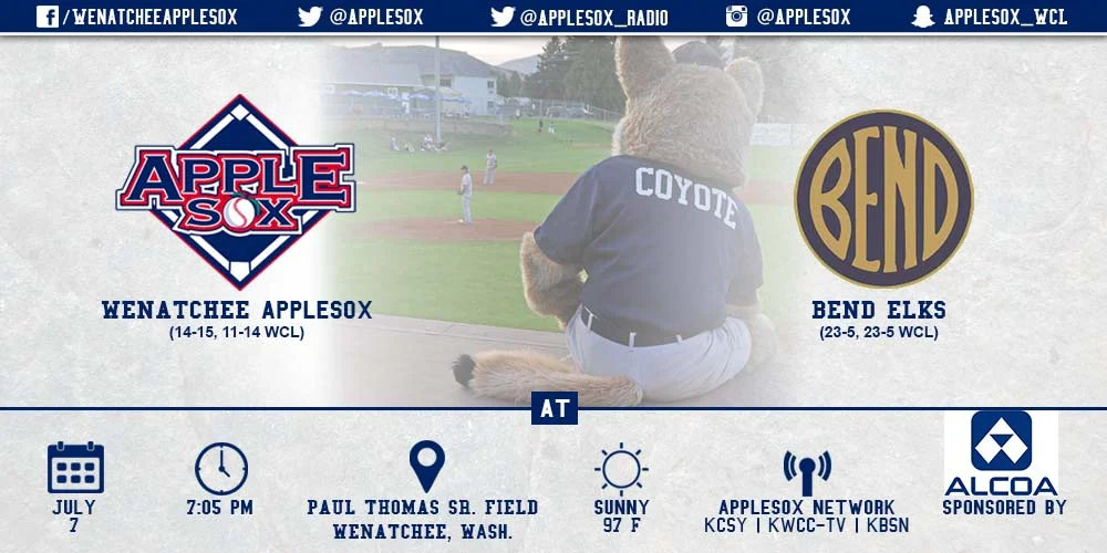 The AppleSox will look to even the three-game series with Bend, Tuesday night.