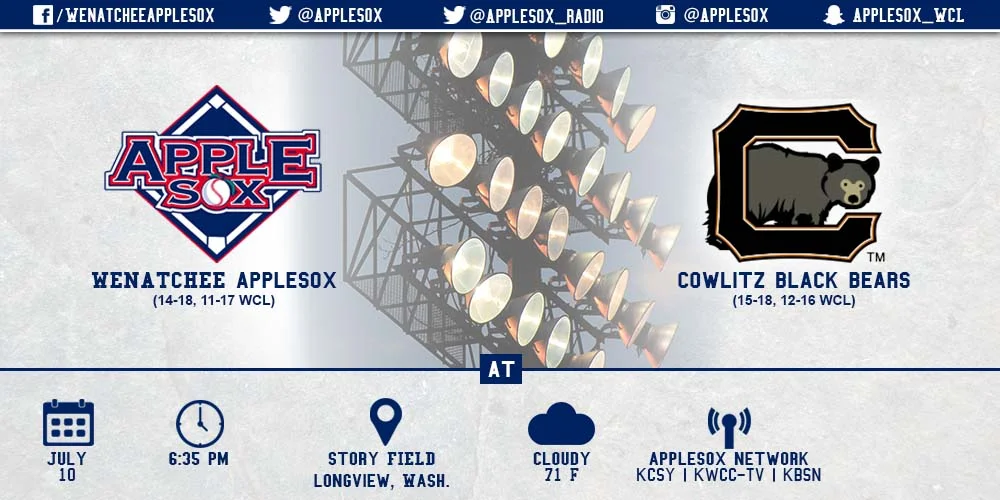 The AppleSox and Black Bears face off under the lights tonight at Story Field.