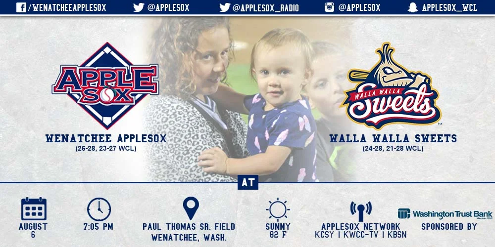 The AppleSox and Walla Walla Sweets close the 2015 schedule at Paul Thomas Sr. Field, on Fan Appreciation Night, Thursday.