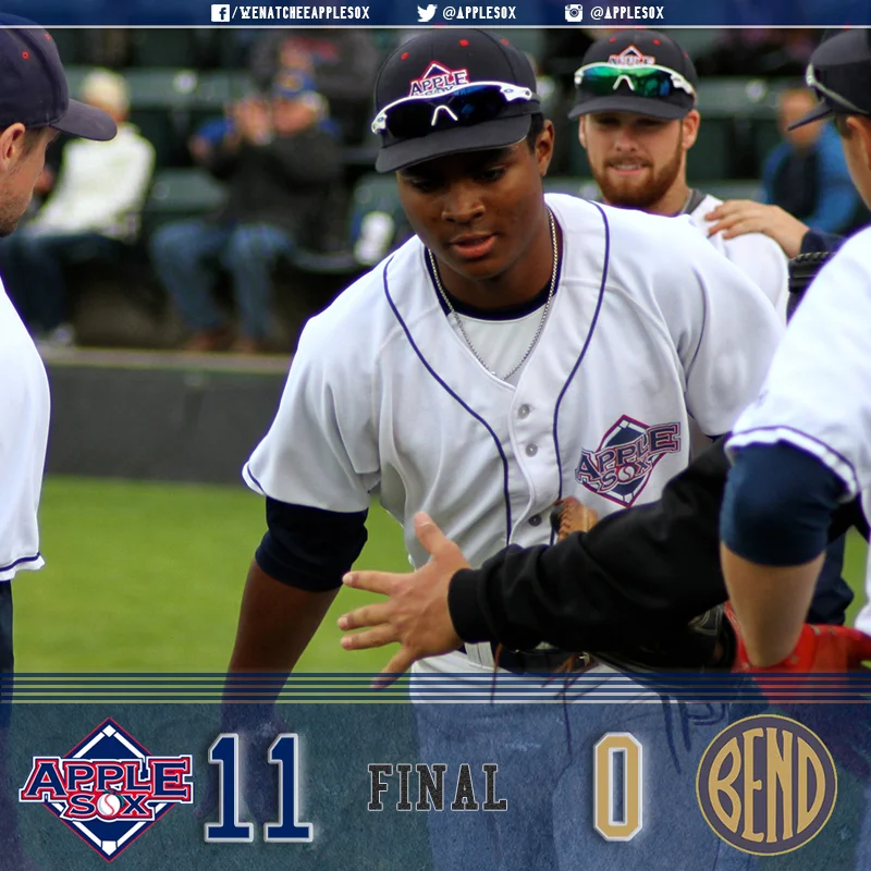 The AppleSox set new 2016 season single-game highs for runs scored, hits attained, runs scored in an inning, and total hits in an inning, Tuesday night at Bend. 