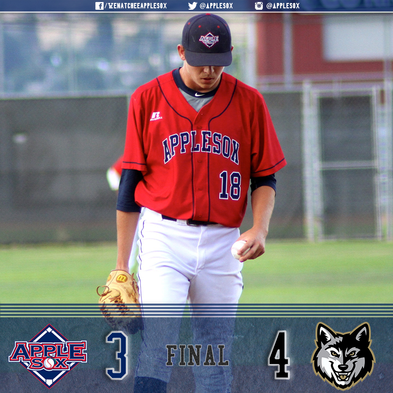 The AppleSox couldn't hold a ninth-inning lead and didn't take advantage of Grady Miller's third quality start of the summer in a 4-3 extra-inning loss. 