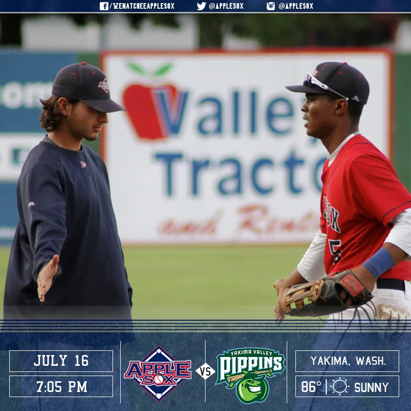 The Yakima Valley Pippins and the Wenatchee AppleSox play for a second time on the weekend, Saturday night at County Stadium.