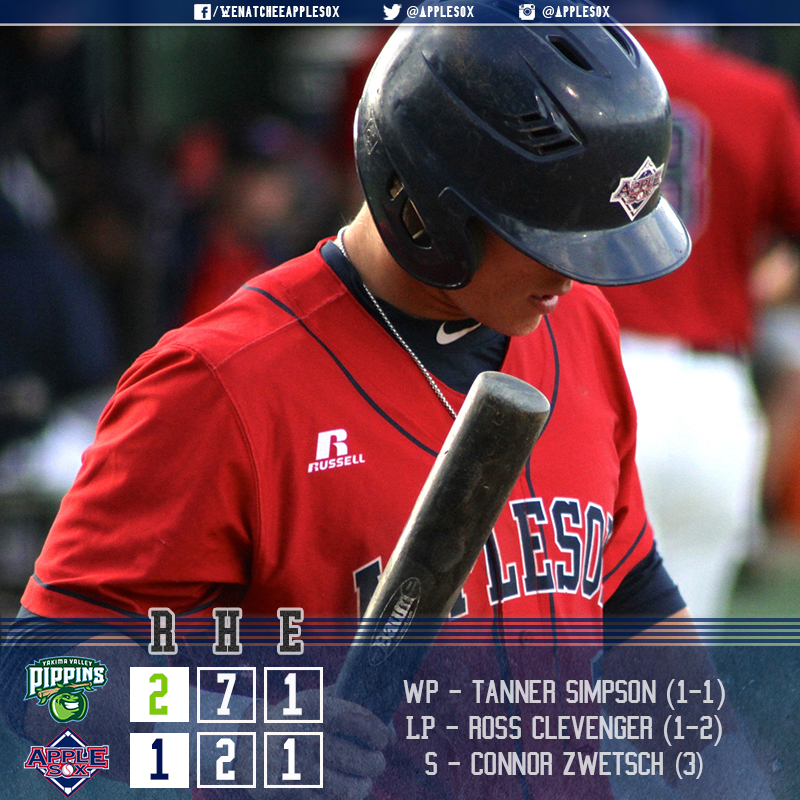 Wenatchee tied its season low with only two hits, Saturday, against the Yakima Valley Pippins. 