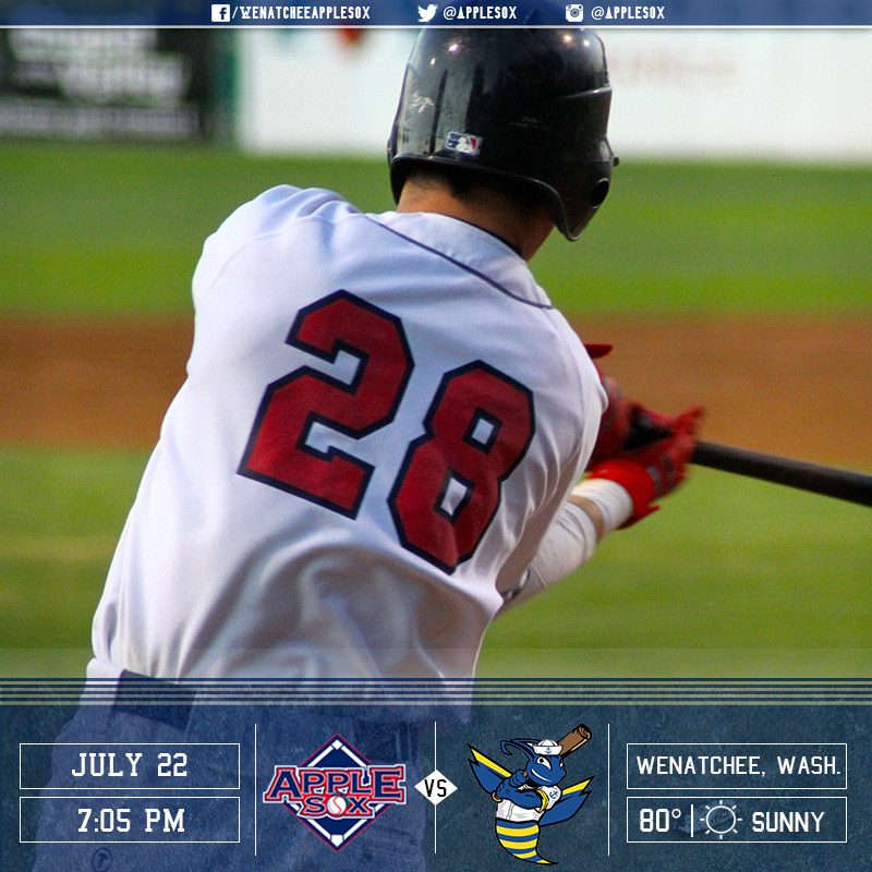 The AppleSox wrap up series play with the Kitsap BlueJackets, Friday night at 7:05 p.m.