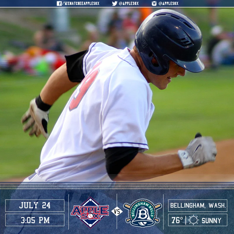 The AppleSox are playing their only day game of 2016, with a 3:05 p.m. first pitch at Bellingham, Sunday. 