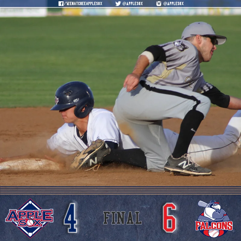 The AppleSox fell 6-4, Tuesday night despite great performances from Michael Toglia and Evan Douglas.