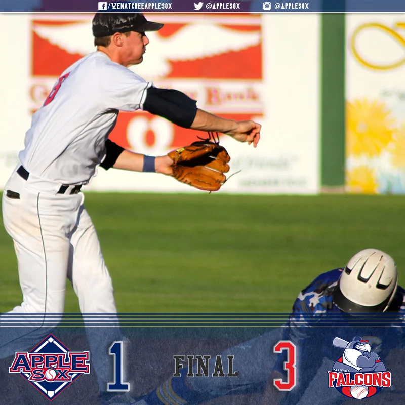 The AppleSox fell in a great pitching game, Thursday, 3-1 at Elks Stadium in Kelowna, B.C. 
