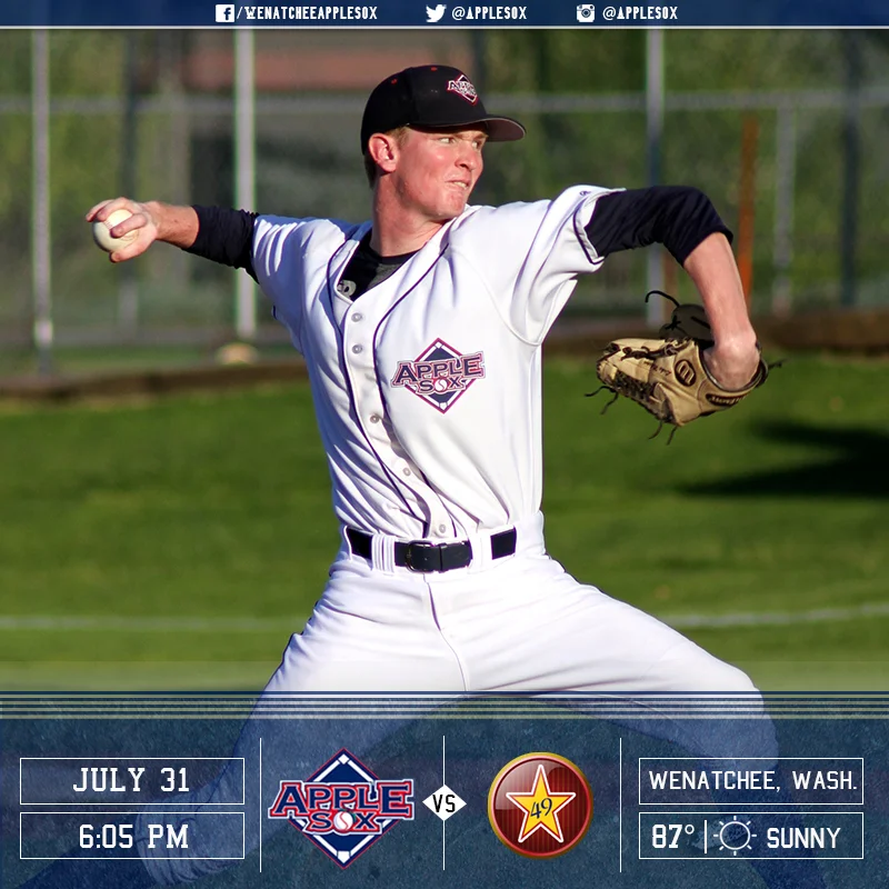 Luke Mattson and the AppleSox are looking to sweep the Alaska Goldpanners, Sunday.