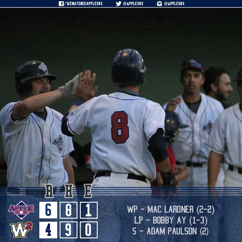 The Wenatchee AppleSox defeated the Walla Walla Sweets in come-from-behind fashion, Tuesday, behind a five-run sixth inning.
