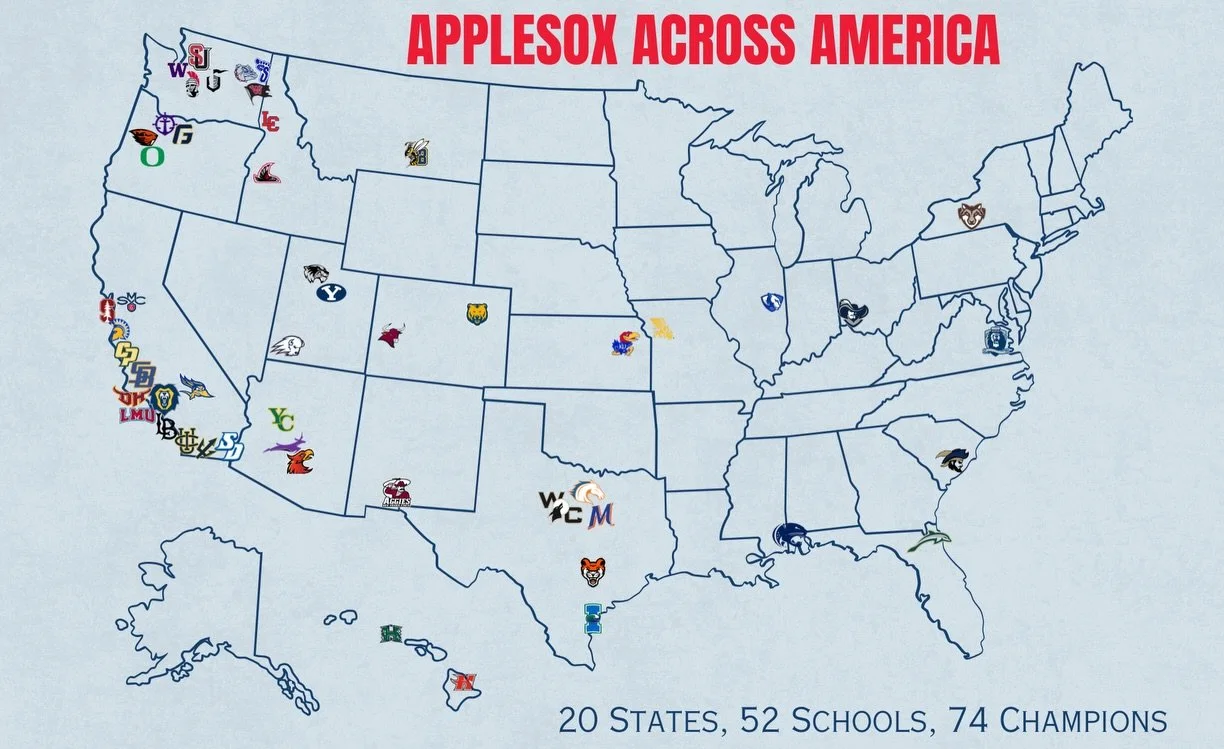 74 from the Apple Capital headed to 52 college campuses across America! 🍎🧦

Do you have any &lsquo;Sox closer to you than you thought? Let us know in the comments who you&rsquo;re going to cheer on this baseball season!!

#HarvestTime
