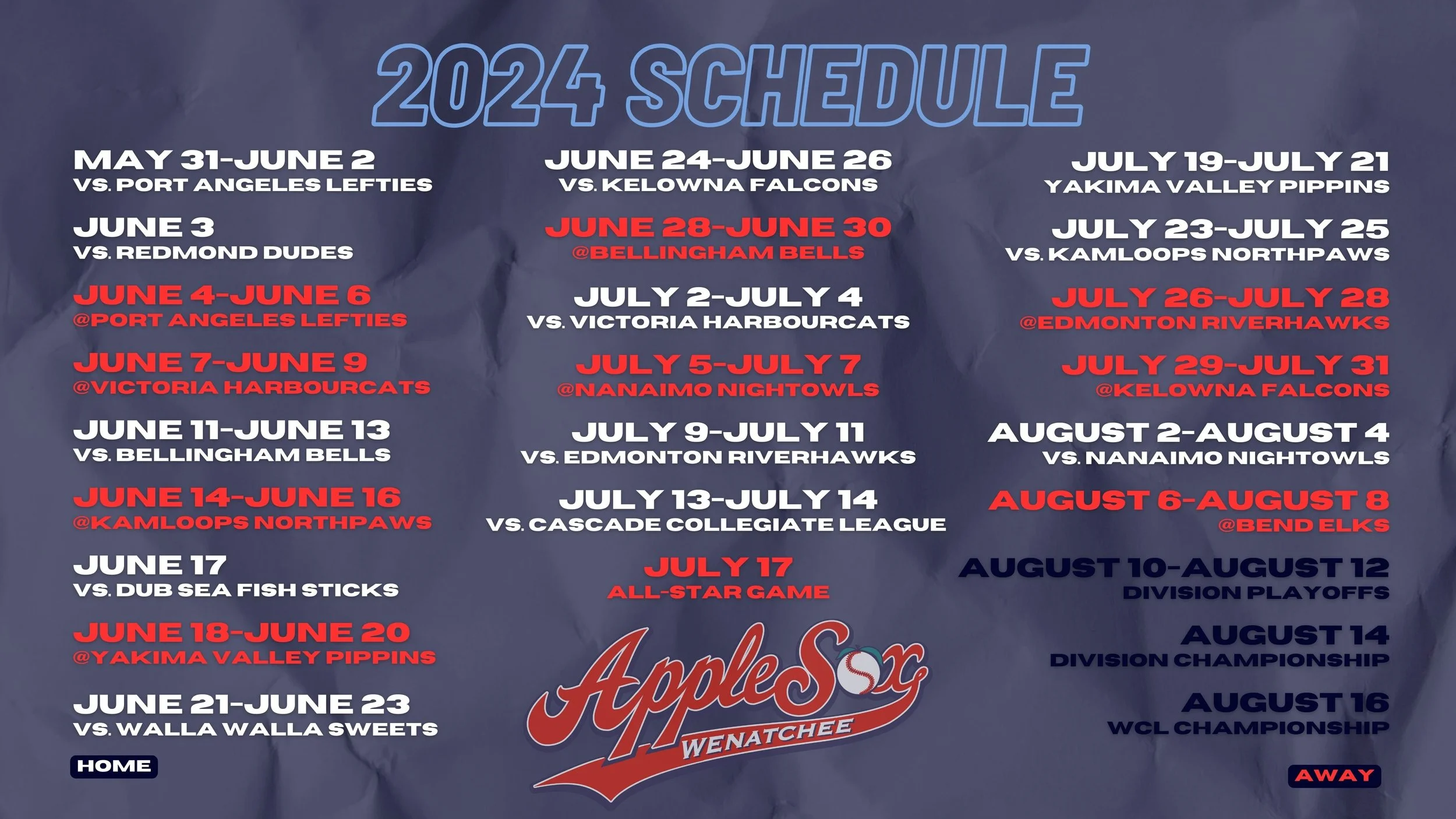 AppleSox Lock In 2024 Schedule — AppleSox