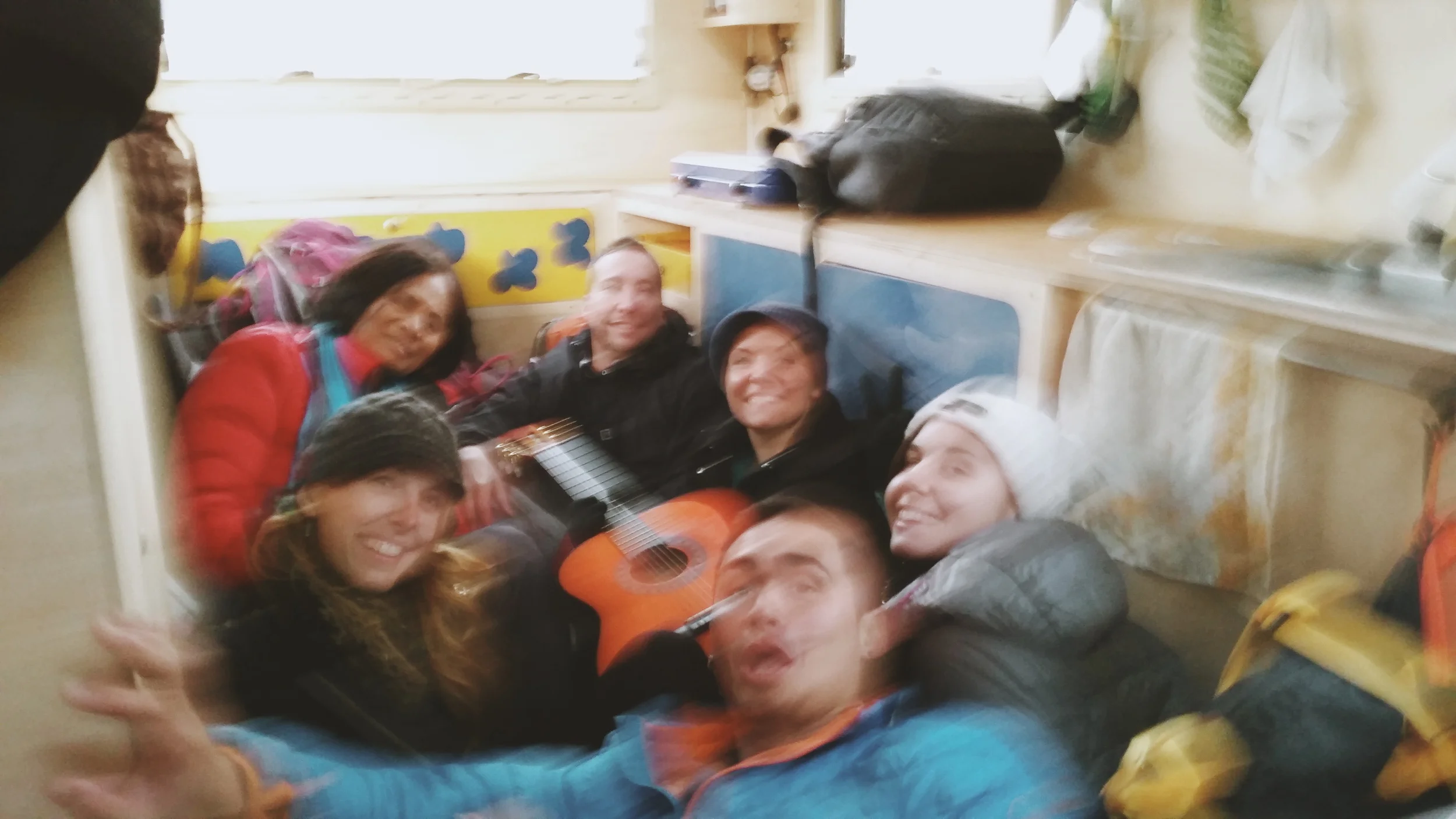 piled in the caravan after our encounter. 