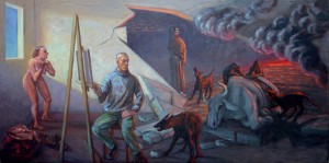 The Dogs of War, oil on canvas, 38"x79", March 2003