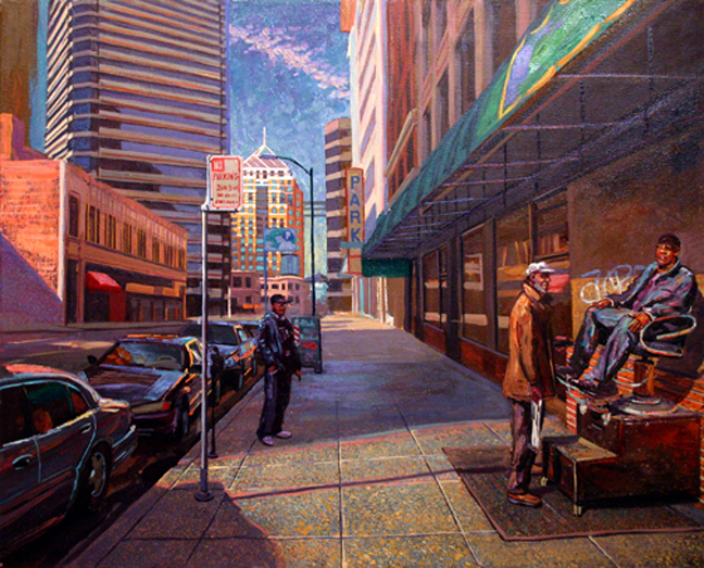 Holdsworth Painting Shoeshine 13th Franklin Oakland Jim Hines