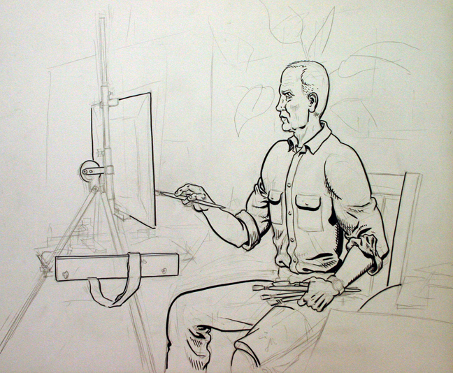 Portrait of Anthony Holdsworth by Spain Rodriquez, Work in Progress,