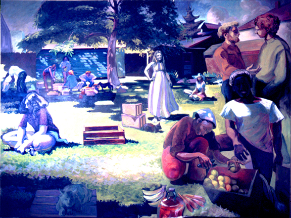 The Food Conspiracy, oil/canvas 7ft X 9ft, 1973