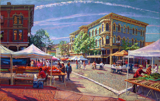 'Old Oakland Market - April', oil on canvas, 24" X 35", 2009